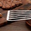 Stainless Steel Slotted Spatula with Wooden Handle Heavy-Duty Turner for Steak Fish BBQ Heat-Resistant Rust-Proof Essential Kitchen Tool for Flipping