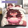Anime Pattern Bedding Quilt Set Quilt Cover Pillowcase Home Decoration Birthday Gift (1 * Duvet Cover + 2 * Pillowcase, Without Core)