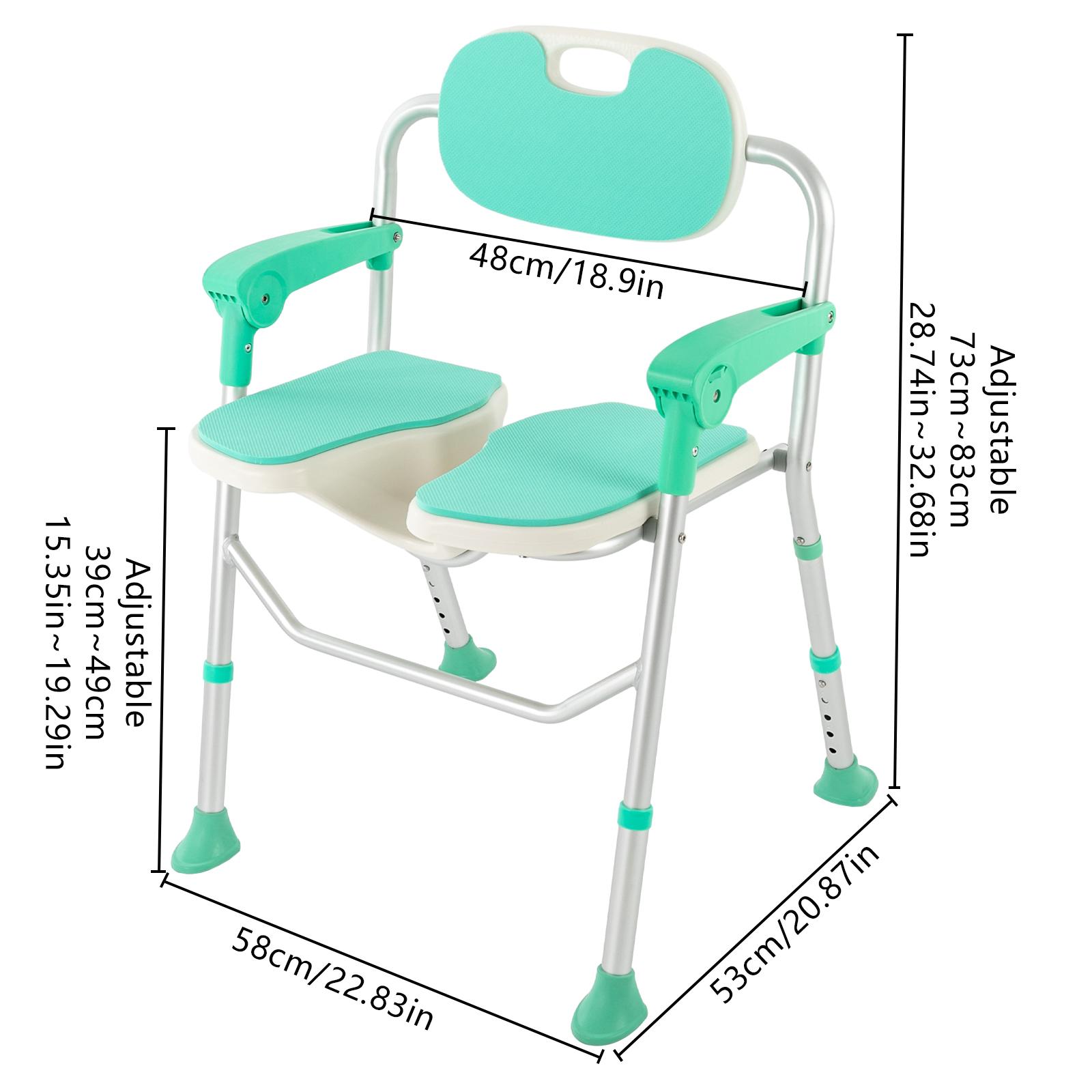 

Складной стул для душа с регулируемой высотой, стул для ванны, табурет для ванной из алюминиевого сплава, табурет для душа, сиденье для душа, нагрузка 150 кг/331 фунт мятный