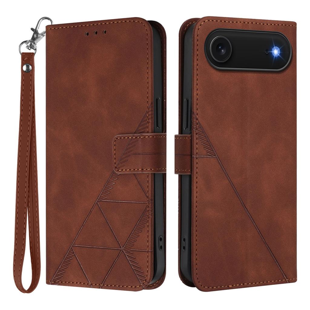 For iPhone Air Leather Case with Hand Strap Wallet Stand Phone Cover