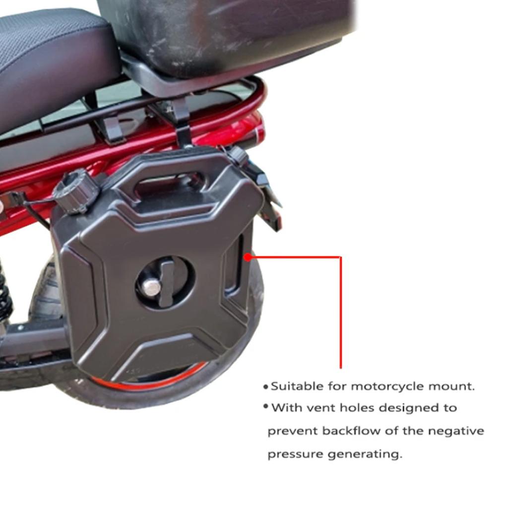 Heizölbehälter 6L 1,6 Gallonen Schwarz Große Kapazität Benzinbehälter für Auto Motorrad UTV ATV Geländewagen Ohne Halterung