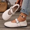 Frosted Word with Mary Jane Shoes Women's Autumn New Round Head Shallow Mouth Single Shoes Flat Sole Single Shoes