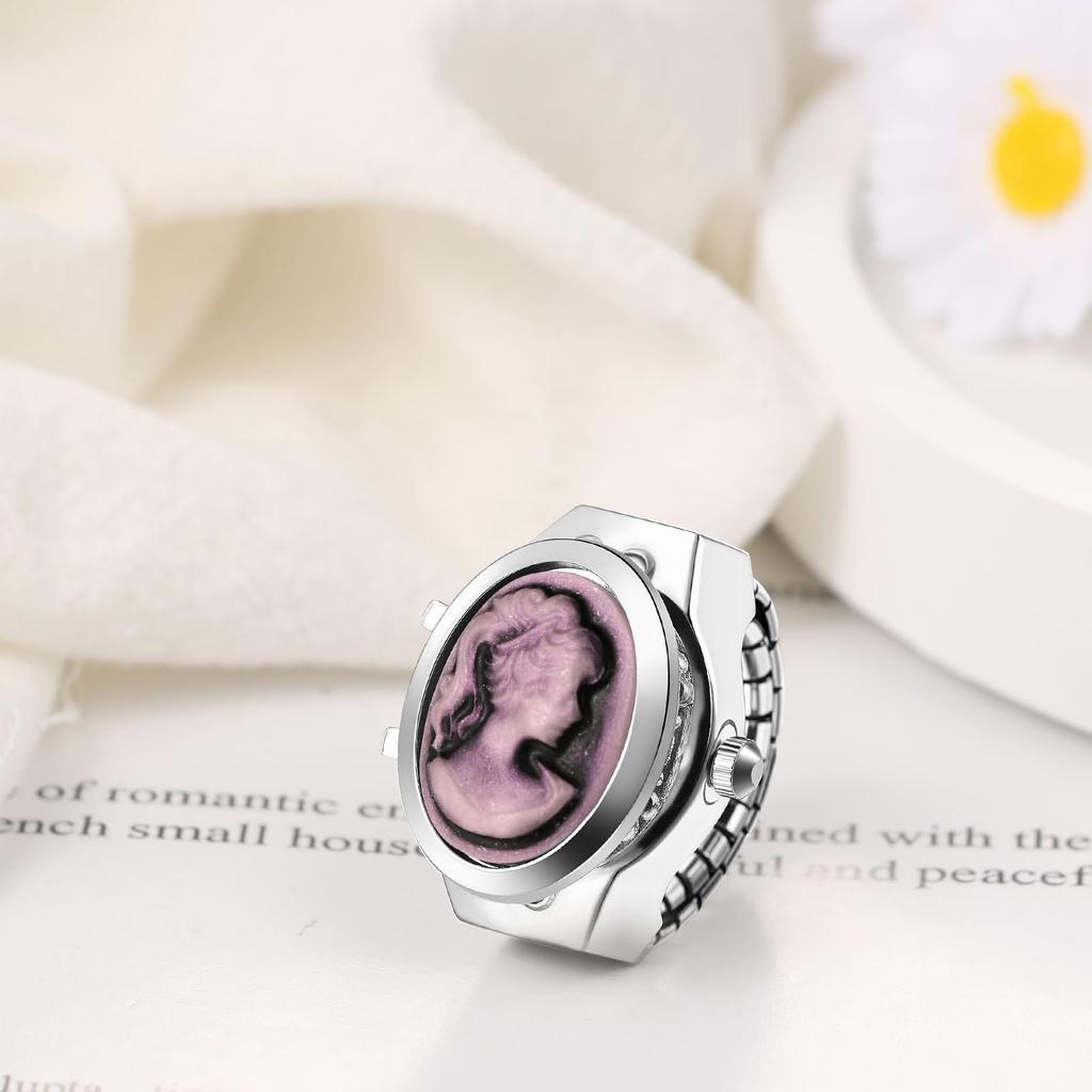JEWELRYWE Women's Ring Watch Simple Stylish Stainless Steel Finger Ring Free Size Quartz Fashion Accessory - Birthday Christmas Valentine's Day Gift