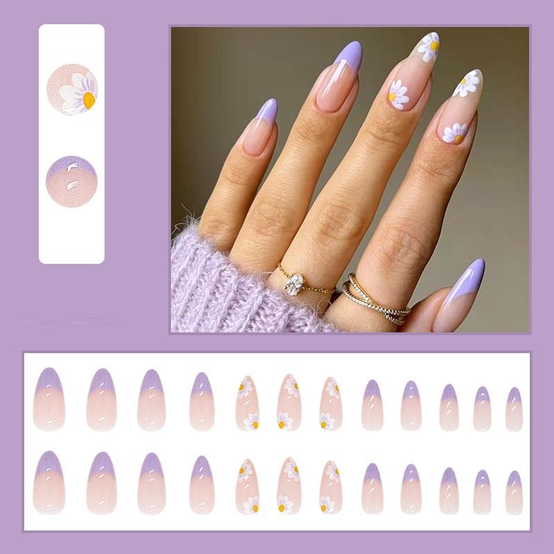 24pcs Detachable Ballerina False Nails Wearable Fake Nails Full Cover Long Nail Tips Manicure Tool Press On Nails