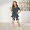 Sommer-Outfit-Set für Mädchen Polka-Dot-Print Kurzarm-Oberteil mit Rüschensaum und Shorts