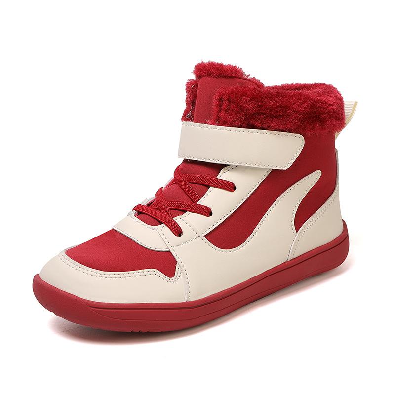 Kinder Baumwollschuhe mit breitem Kopf Outdoor Casual Schneestiefel Herren Gefütterte Verdickte Thermische Baumwollstiefel