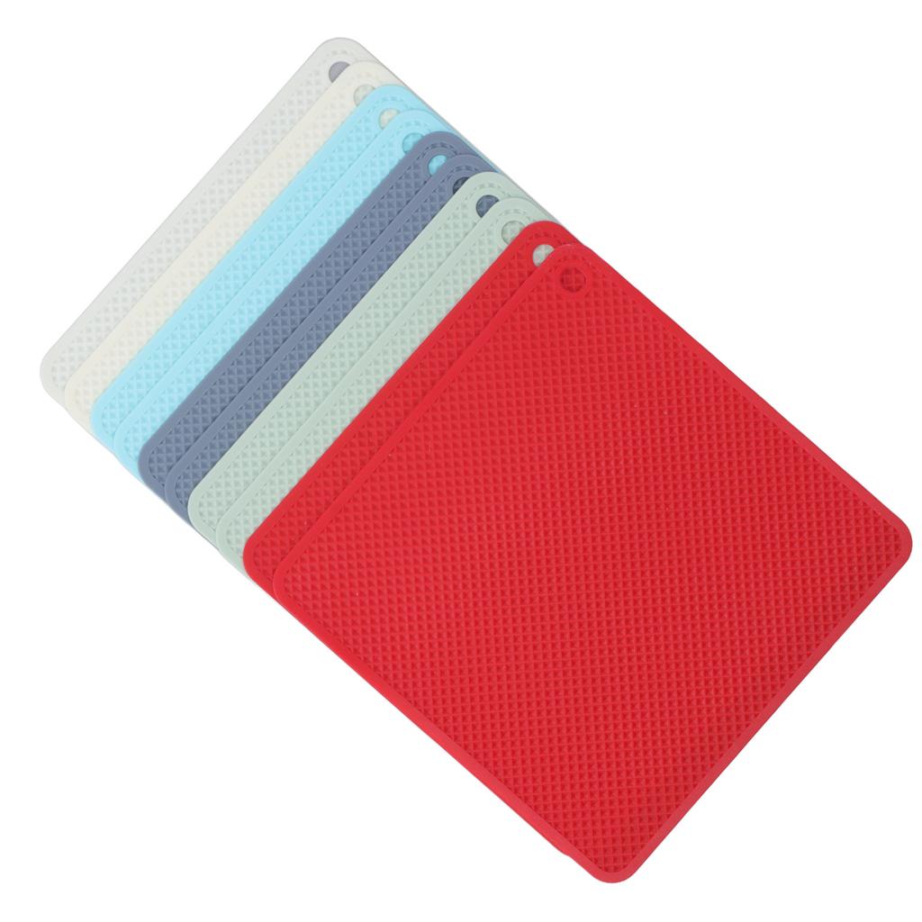 10pcs Silicone Heat Insulation Pad Square Anti Slip Tabletop Hot Cups Heat Resistant Pad Mats for Home 5 Colors