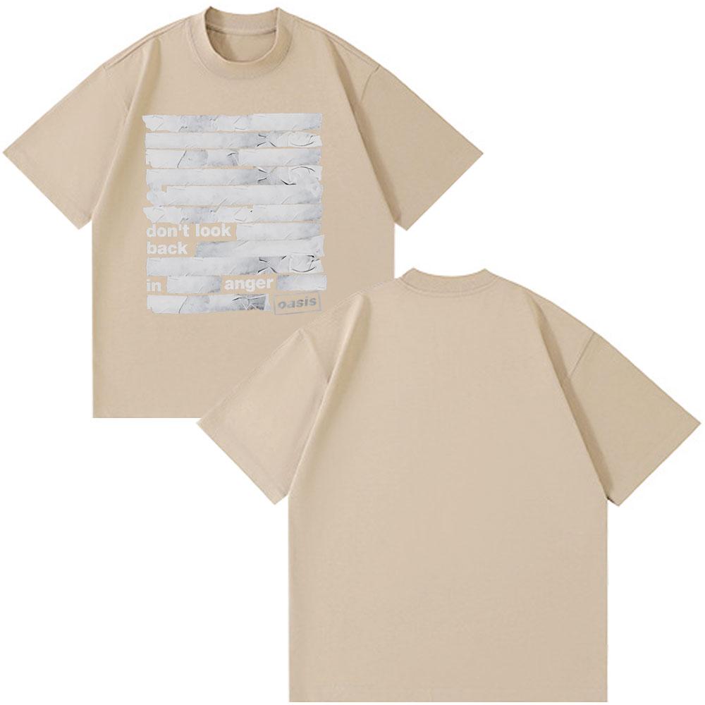 Rock Band O-Oasis Knebworth 1996 Album Vintage Men's Casual Branded Men's Clothing Cotton Short Sleeve T Shirt Fashion Hip Hop