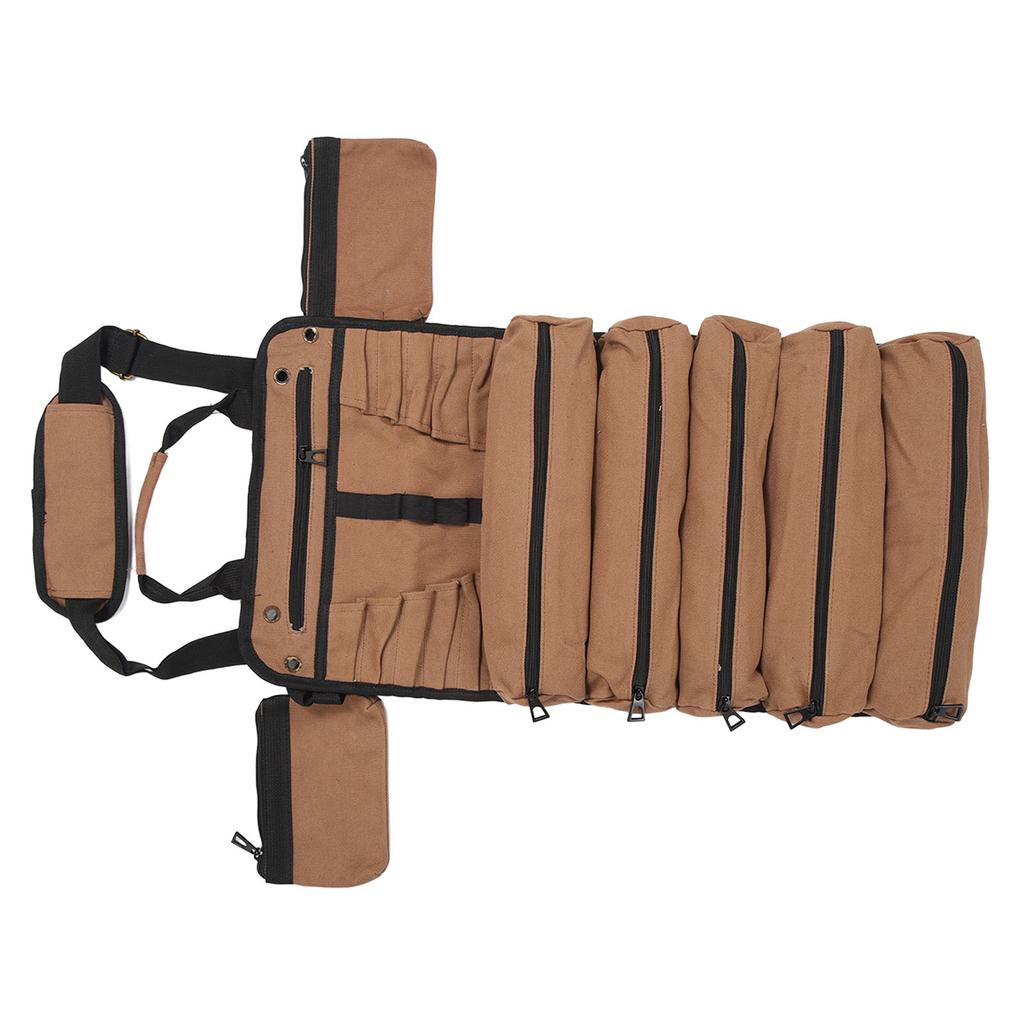 Small Tool Bag 7 Individual Pockets Comfortable Handheld Roll Up Tool Bag Organizer Tool Pouches