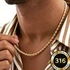 Classic Dainty Gold Color Rope Chain Necklaces for Women Men Chic Twisted Collar Waterproof Stainless Steel Link 2/3/4mm Width