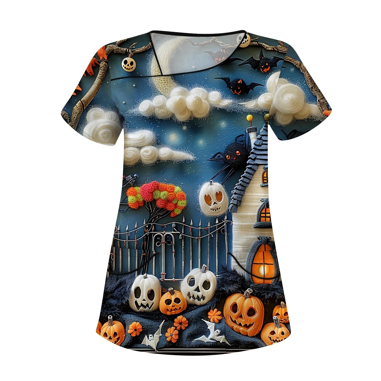 

Жіночий робочий одяг з принтом, похилим коміром і двошаровими кишенями, базовий верхній пуловер XXXL