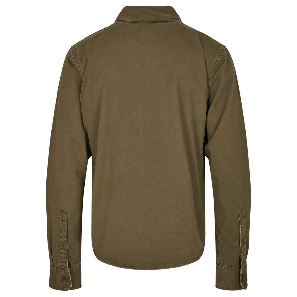 Build Your Brand Mens Vintage Wash Long-Sleeved Shirt