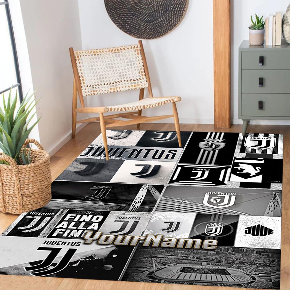 Juventus Customizable Name Carpet Design for Dormitory Kitchen Study room Foyer Anti-slip Rug Office home decor Birthday/Christmas Gift