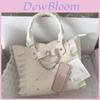 Small Square Pu Handbag With Bows And Rhinestone Decorations For Casual Travel And Summer Fashion