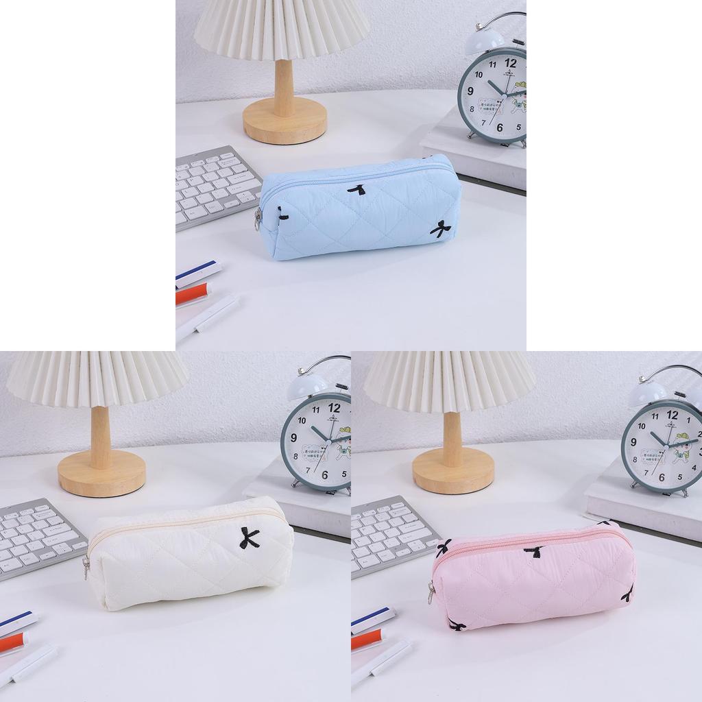 Cute Korean Style Polyester Pencil Bag With Spacious Storage For Students