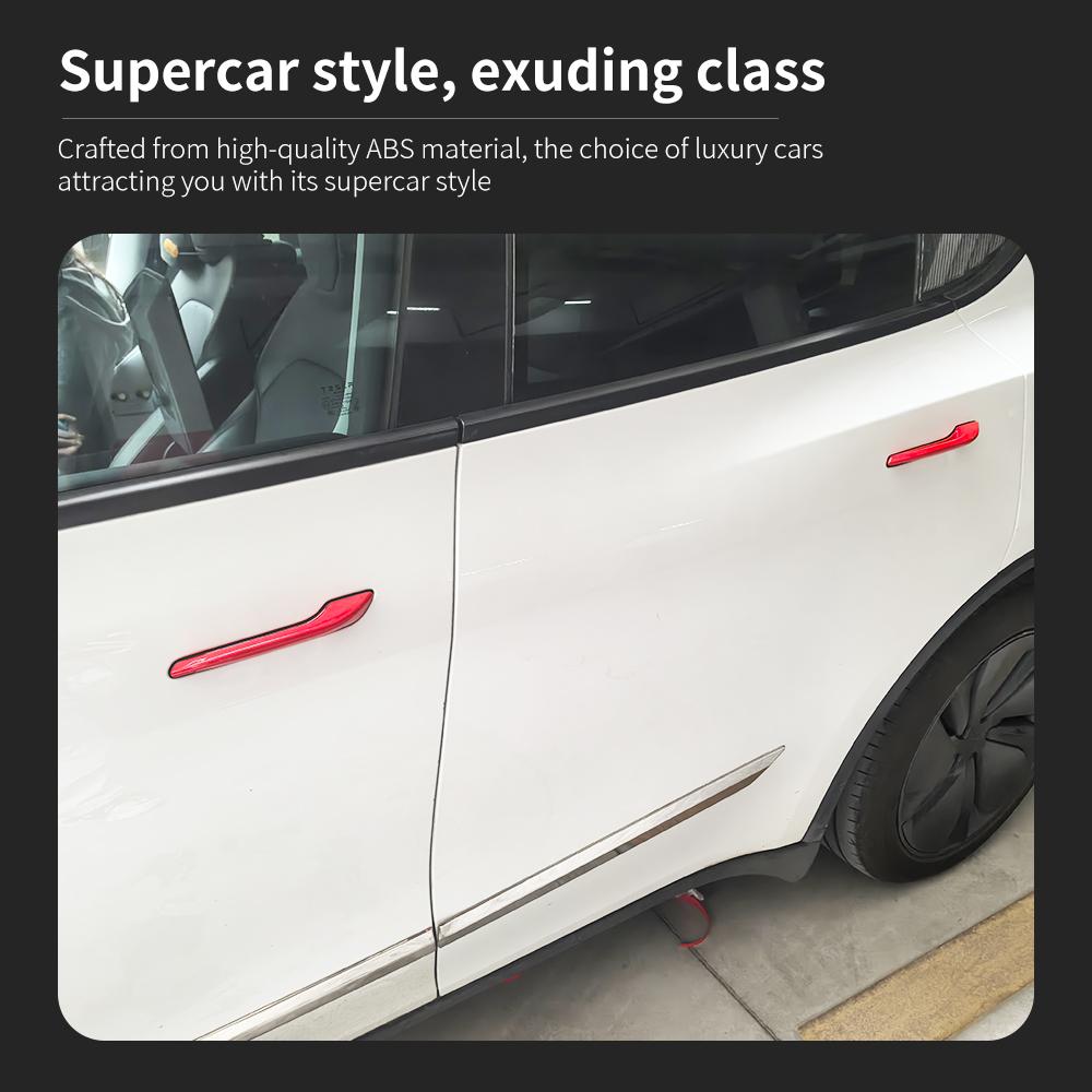 Heenvn Car Door Handle Cover For Tesla Model 3/Y Model Y Juniper Model 3 Highland 2026 4Pcs ABS Door Handle Patch Accessories