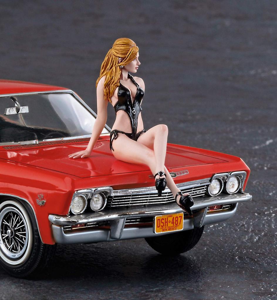 Hasegawa 1966 American Coupe Type I Girls Figure Plastic Model SP402 1/24 w/Blonde