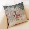 Creative Winter Animal Linen Pillowcase Cartoon Animal Pattern Car Cushion Cover Living Room Sofa Decoration