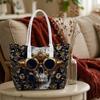 Steampunk Skull Pattern Fashion Tote Bag Casual Portable Daily Shopping Shoulder Bag for Streetwear