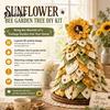 Tischmitte Sonnenblume Biene Baum DIY Bastelset, 3D gestepptes Stoff-Baumwoll-Patchwork-Set, Handgefertigte Tischdekoration für Wohnzimmer Schlafzimmer