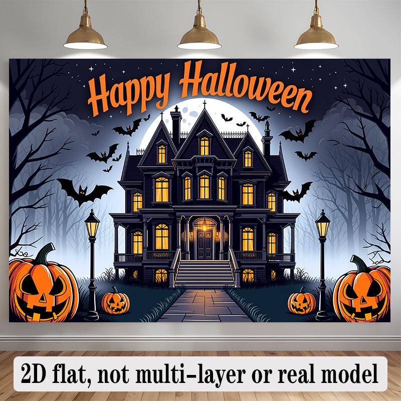 Party Backdrop Halloween Flat Banners Scary Fiber Celebrations Wedding Enthusiasts Photo Booth Decor Front Door Decor