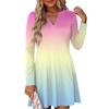 Women's Fashion Gradient V-neck Long Sleeve Dress