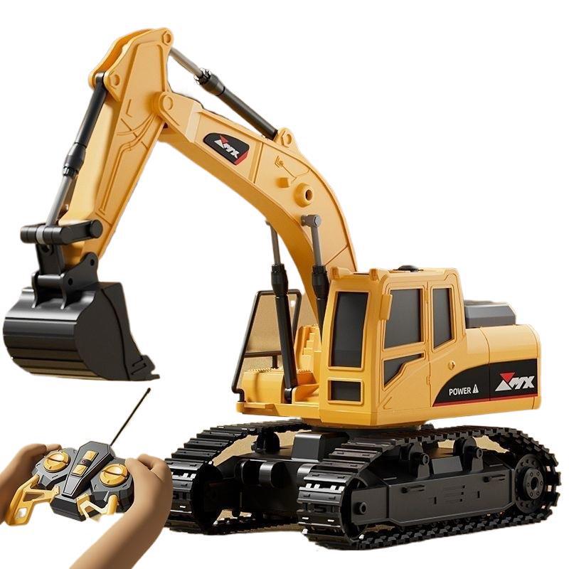 Remote Control Alloy Bulldozer Excavator Toy with Spray Function for Kids