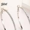 Party Earrings Large Rhinestone Hoop for Women Big Cubic Zirconia