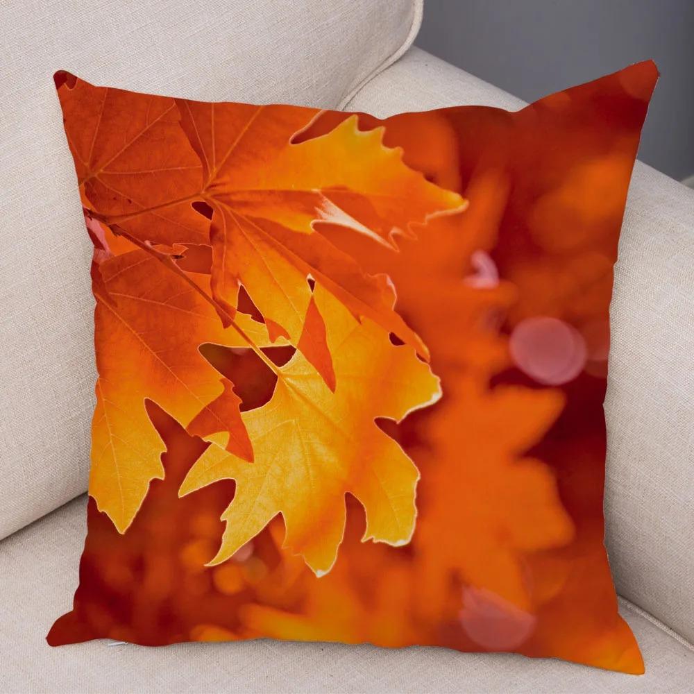 

Наволочка с принтом осеннего кленового листа для офиса, гостиной, дома, наволочка для автомобиля, украшения 40x40cm