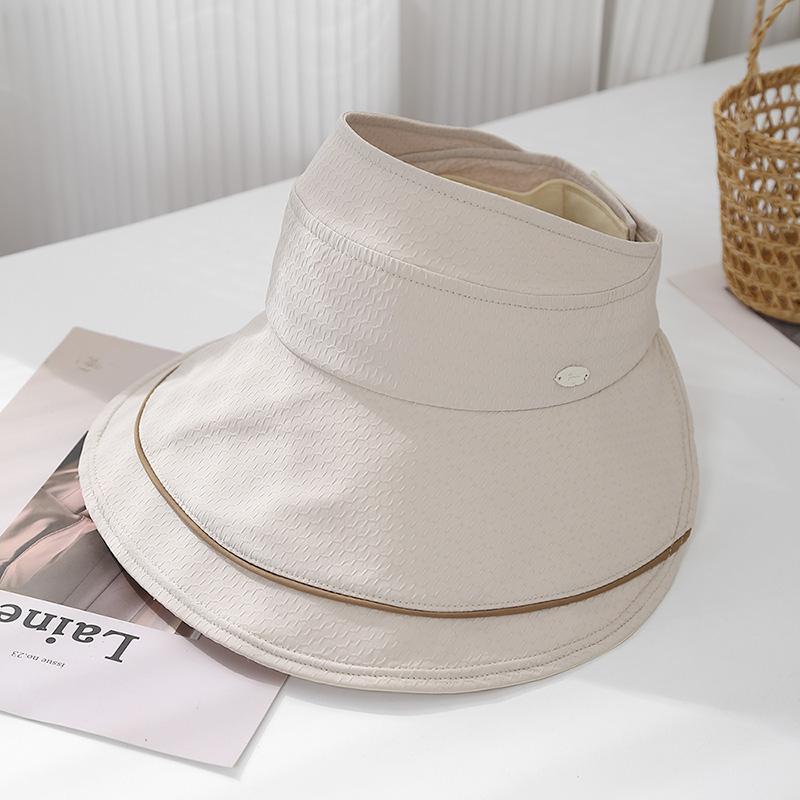 Summer Hats For Women Foldable Sun Visor Cloth Simple Wide Brimmed Sunscreen Sun Hat Female Casual Packable Sunhat New