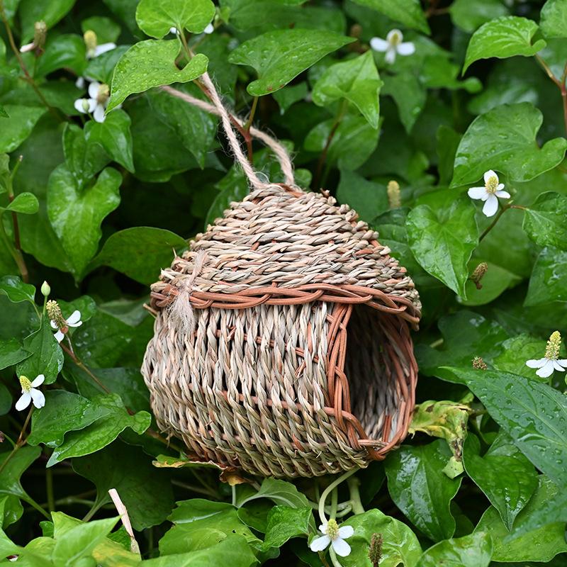 Pet Supplies Hand-woven Straw Mat Rope Cover Bird Nest Outdoor Garden Hanging Decoration Ornaments