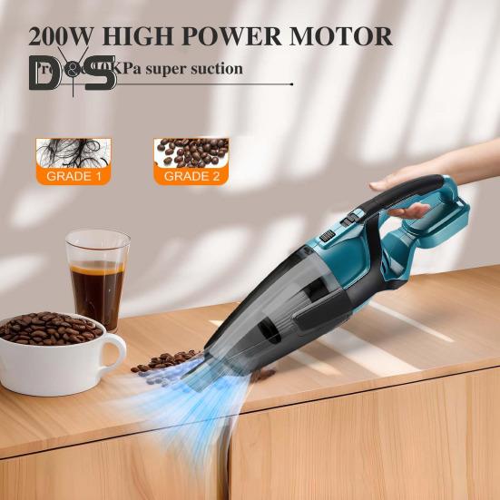 Cordless Handheld Vacuum Cleaner 200W Portable Car Vacuum Cleaner with 3 Filter 10KPa Suction Power Vacuum Cleaner