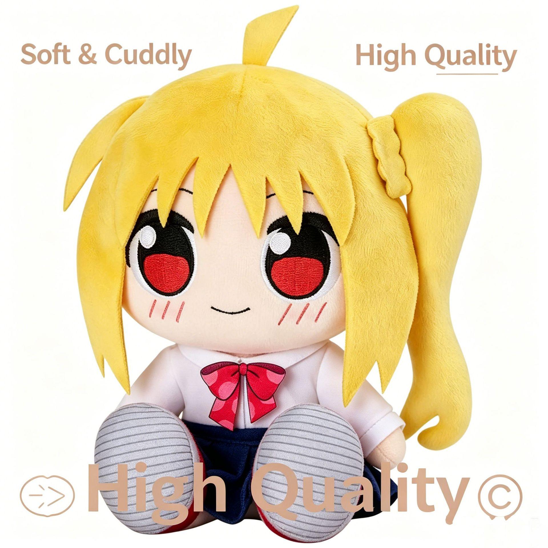 Schoolband Zittende Pluche Knuffelpop Nijika Kita Zacht Anime Stijl Figuur Sleutelhanger Hanger Knuffeltje Cadeau Voor Muziekliefhebbers Tieners yellow