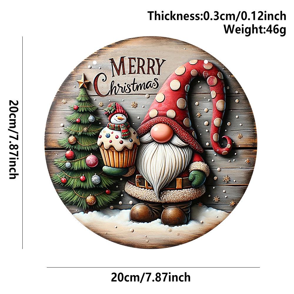 

Christmas Holiday Wooden Hanging Tag with Santa Claus Cane Design 20*20*0.3cm