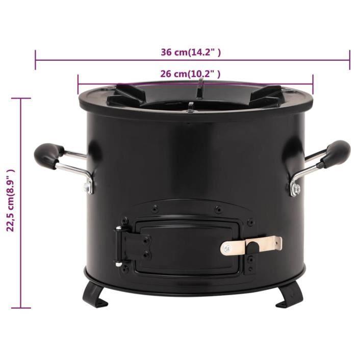 VidaXL Poêle à bois de camping Noir 36x26x22,5 cm Métal 319439