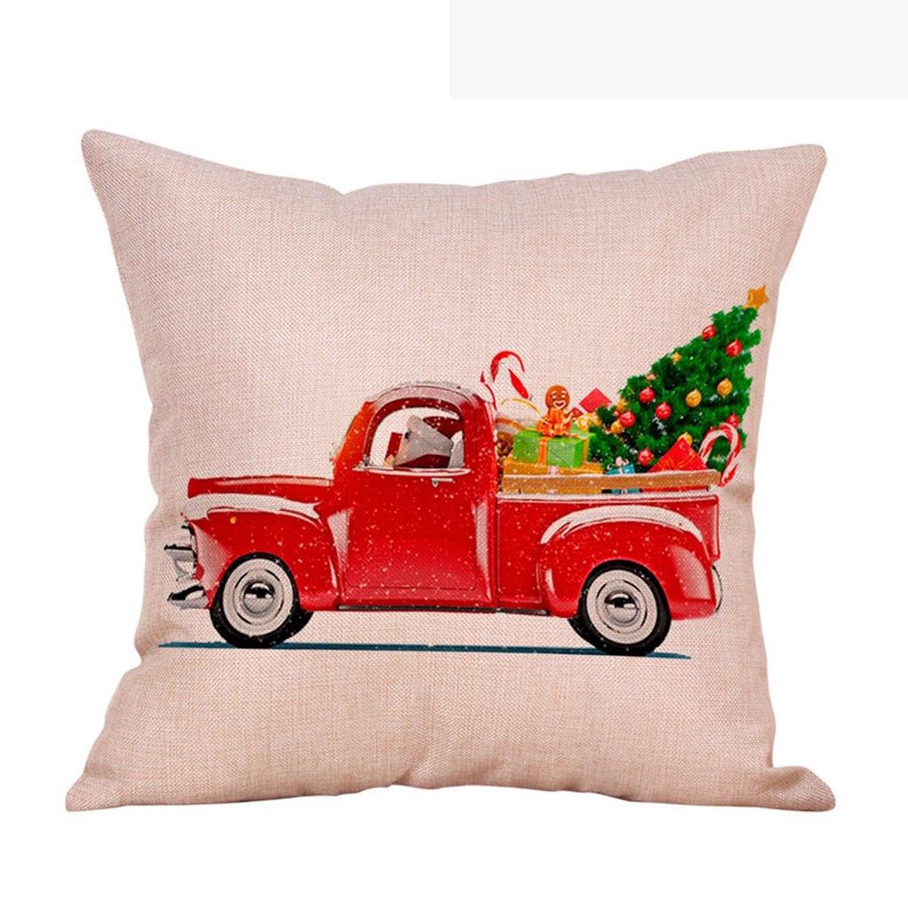 Luxurious 18'' Xmas Cotton Pillow Case Linen Cushion Cover For Merry Christmas Home Decoration