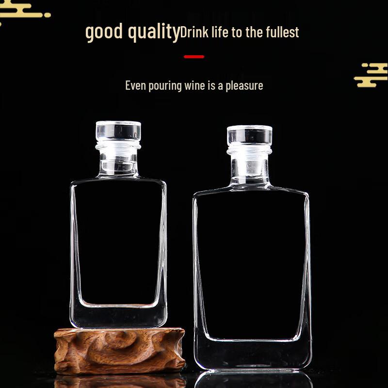 Handun Transparent Glass Bottle with Glass Cap