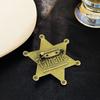 European & American Creative Police Badge Brooch - Retro Six-Pointed Star Medal Pin for Clothing Accessories