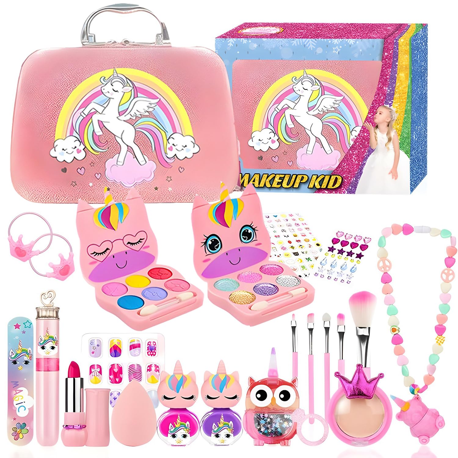 

Wesfen Cosmetic Girls Makeup Cosmetic Pretend Christmas Makeup Case Included 3119 Set, Set, Set, Toy, Play, Addiction-free, Birthday, Gift, Girls,