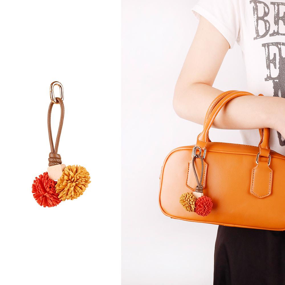 Zhang Yuanying Bayberry Ball Charm - Handmade Woven Bag and Shoe Ornament Keychain
