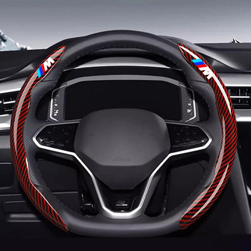 2pcs Car Steering Wheel Cover Non-Slip Protector Case For BMW 50th Anniversary M 3 4 5 7Series X1 X3 X4 X5 X6 X7 F10 F30 E46 E60