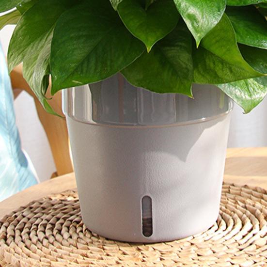 Plant Pot Eye-catching Heat Resistant Plastic Automatic Water Absorption Plant Pot with Cotton Ropes for Home