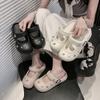 Niche design bag head half slippers women's outer wear summer and autumn thick-soled heightening hole shoes Boken sandals