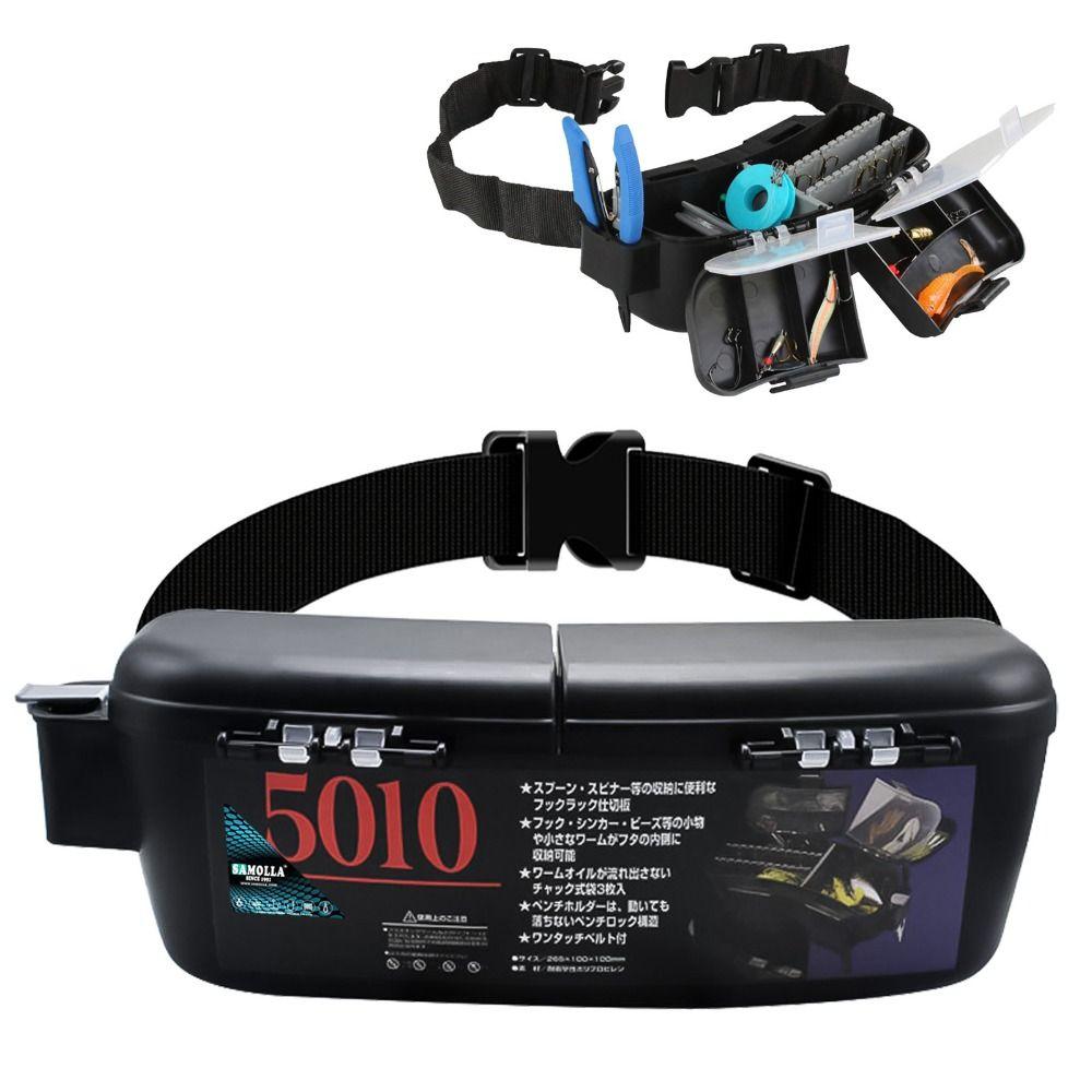 

With Belt Fishing Tackle Box Waist Pack Fishing Belt Bag Waist Fishing Box Fishing Supplies чорний