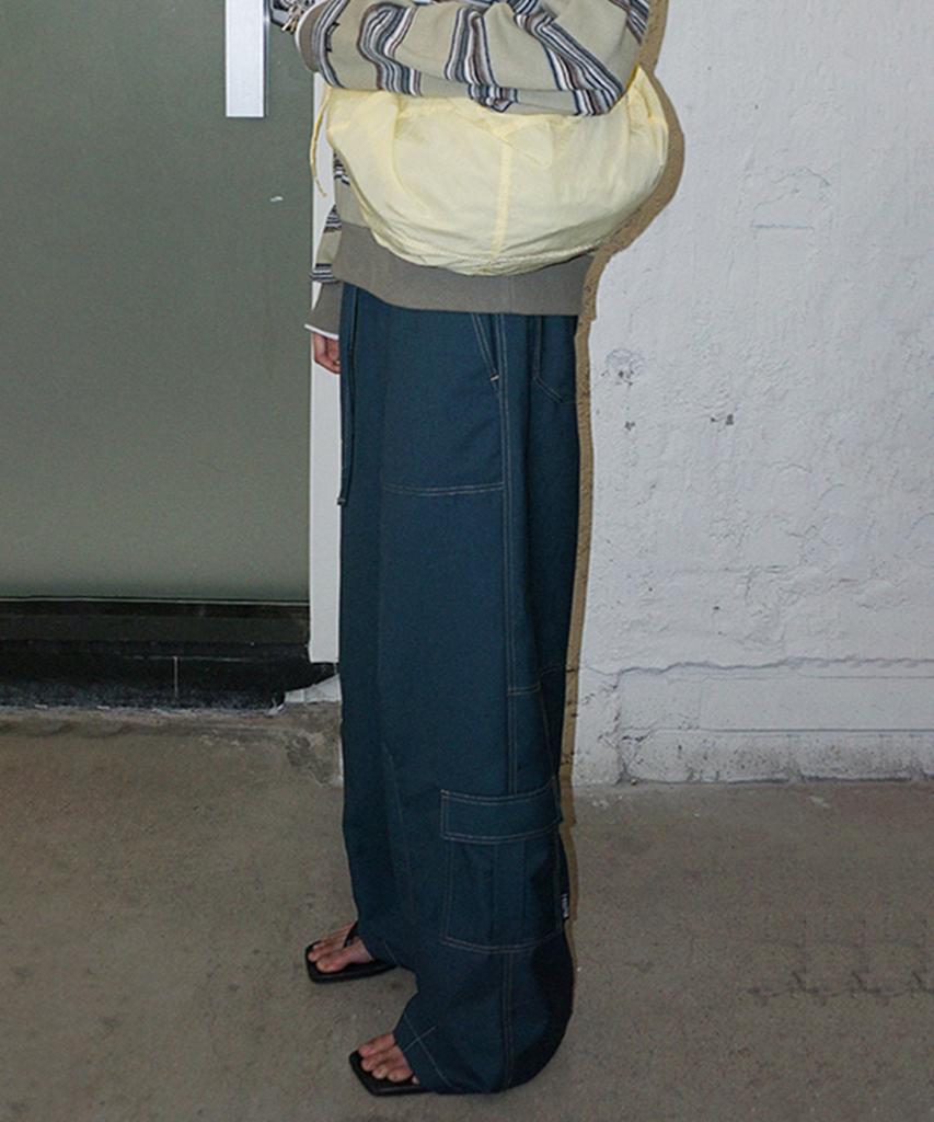 SCULPTOR Stitch Detail Carpenter Pants Teal