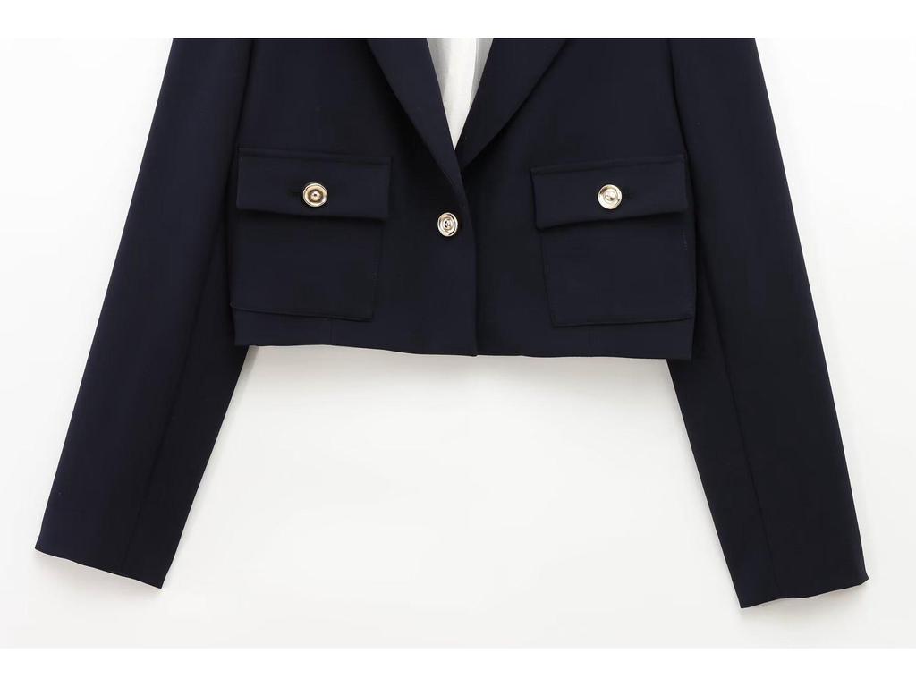 2025 Spring/Autumn Women's Shoulder Pad Slim-Fit Blazer