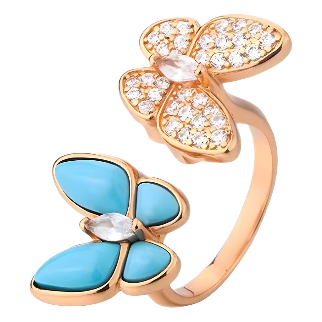 Blue New Turquoise Butterfly Bracelet for Women, High-quality, Elegant, Minimalist, Trendy, Diamond-filled Bracelet 2026
