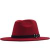 Autumn and Winter New Woolen Top Hat Flat-brimmed Big Eave Hat Versatile Straight-edged Jazz Hat Church Hat