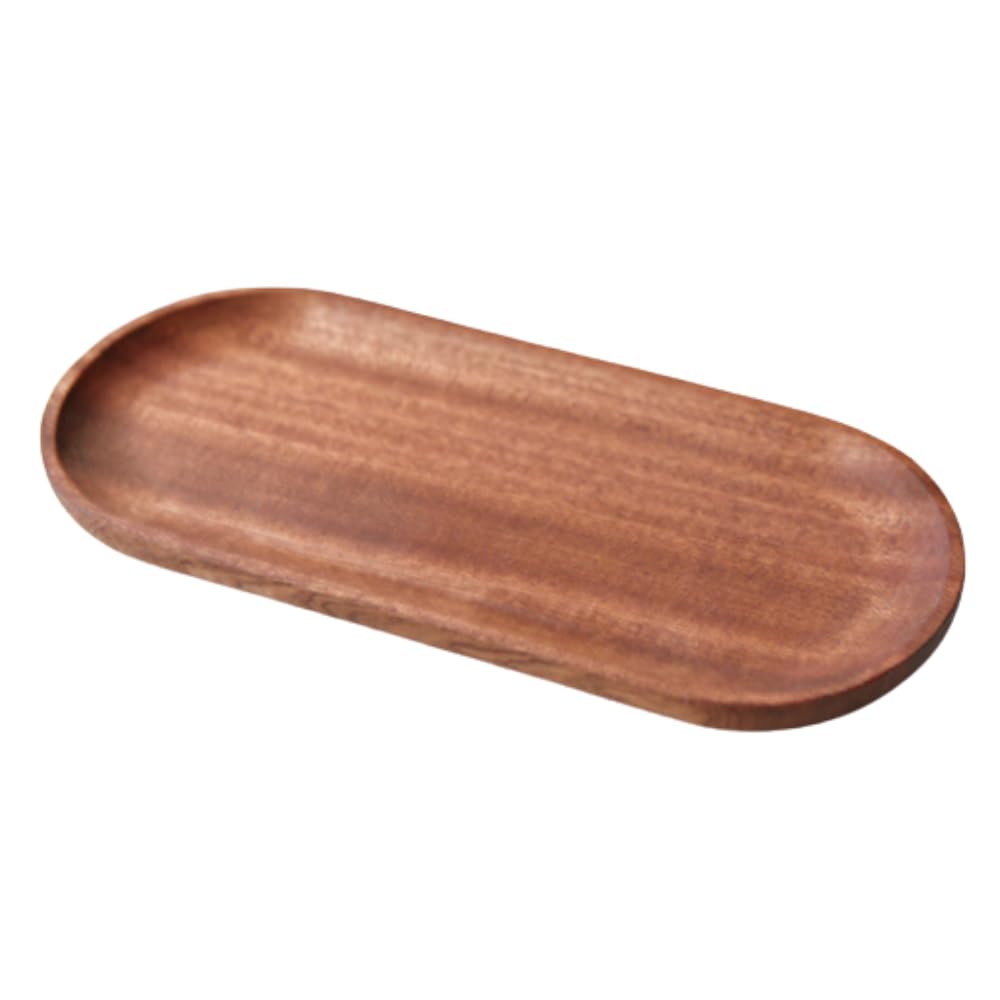 Ideastore Cafe Tray, Wooden Tray, Coin Tray, Cash Tray, Small Item Holder (Brown, Oval)