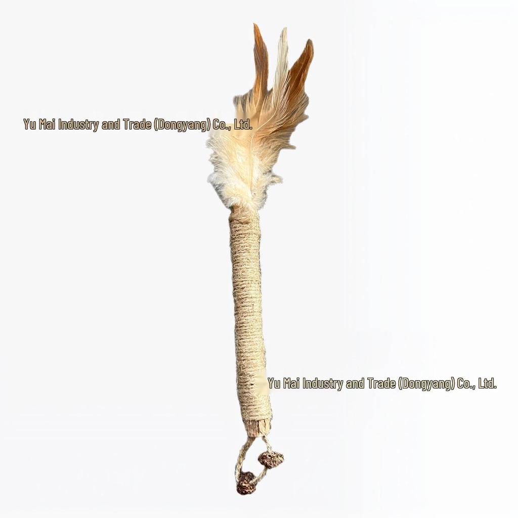 Natural Wood Catnip Toy with Gall Nut and Raffia Sisal for Teeth Cleaning and Teasing